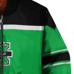custom marshall thundering herd stripe statement green black bomber jacket best selling