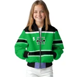custom marshall thundering herd stripe statement green black bomber jacket best selling