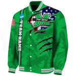 custom marshall thundering herd usa flag claws green varsity jacket best selling