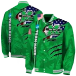custom marshall thundering herd usa flag claws green varsity jacket best selling