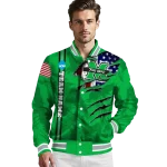 custom marshall thundering herd usa flag claws green varsity jacket best selling