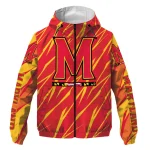 custom maryland terrapins abstract streaks red windbreaker jacket best selling