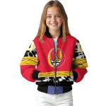 custom maryland terrapins circle skull red black bomber jacket best selling