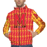 custom maryland terrapins lightning strike grid red windbreaker jacket best selling