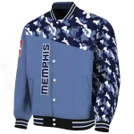 custom memphis grizzlies camouflage style blue varsity jacket best selling
