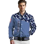 custom memphis grizzlies camouflage style blue varsity jacket best selling