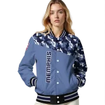 custom memphis grizzlies camouflage style blue varsity jacket best selling