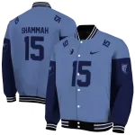 custom memphis grizzlies team patch blue varsity jacket best selling