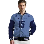 custom memphis grizzlies team patch blue varsity jacket best selling