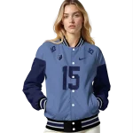 custom memphis grizzlies team patch blue varsity jacket best selling