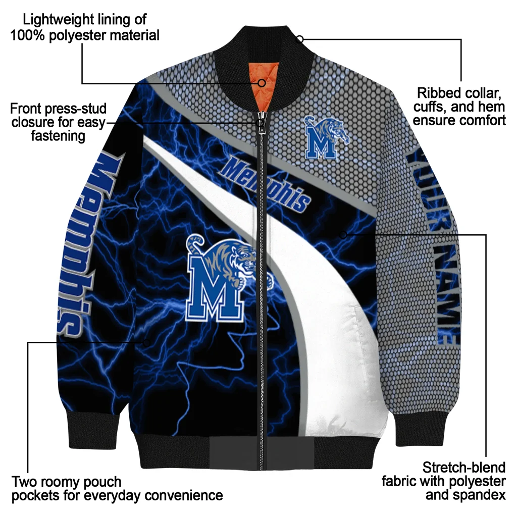 custom memphis tigers electric flash blue bomber jacket new arrival custom memphis tigers electric flash blue bomber jacket new arrival