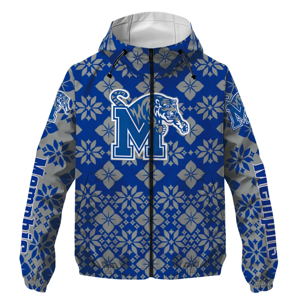 custom memphis tigers geometric blossom blue windbreaker jacket best selling custom memphis tigers geometric blossom blue windbreaker jacket best selling
