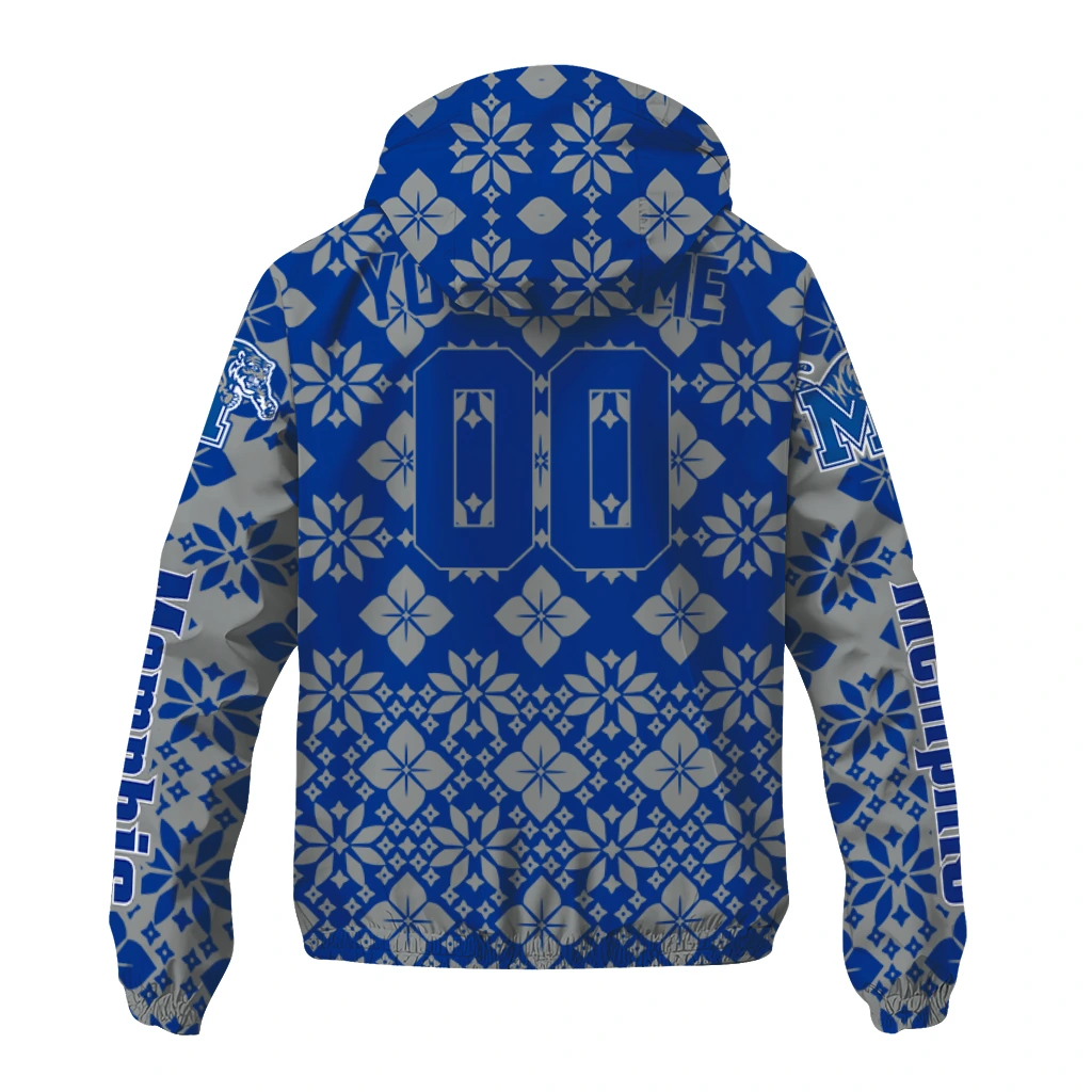 custom memphis tigers geometric blossom blue windbreaker jacket fashion forward custom memphis tigers geometric blossom blue windbreaker jacket fashion forward