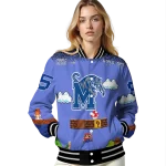 custom memphis tigers mario blocks blue black varsity jacket best selling
