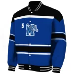 custom memphis tigers stripe statement blue black varsity jacket best selling