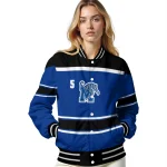 custom memphis tigers stripe statement blue black varsity jacket best selling
