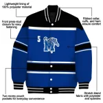 custom memphis tigers stripe statement blue black varsity jacket best selling