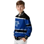 custom memphis tigers stripe statement blue black varsity jacket best selling