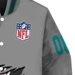 custom miami dolphins claw marking grey varsity jacket best selling