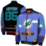 custom miami dolphins mario blocks blue black bomber jacket best selling