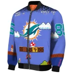 custom miami dolphins mario blocks blue black bomber jacket best selling