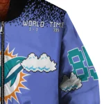 custom miami dolphins mario blocks blue black bomber jacket best selling