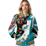 custom miami dolphins stars and stripes slashes aqua varsity jacket best selling
