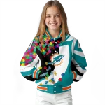 custom miami dolphins stars and stripes slashes aqua varsity jacket best selling