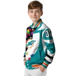 custom miami dolphins stars and stripes slashes aqua varsity jacket best selling