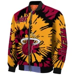 custom miami heat burst splatter red bomber jacket best selling