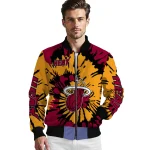 custom miami heat burst splatter red bomber jacket best selling