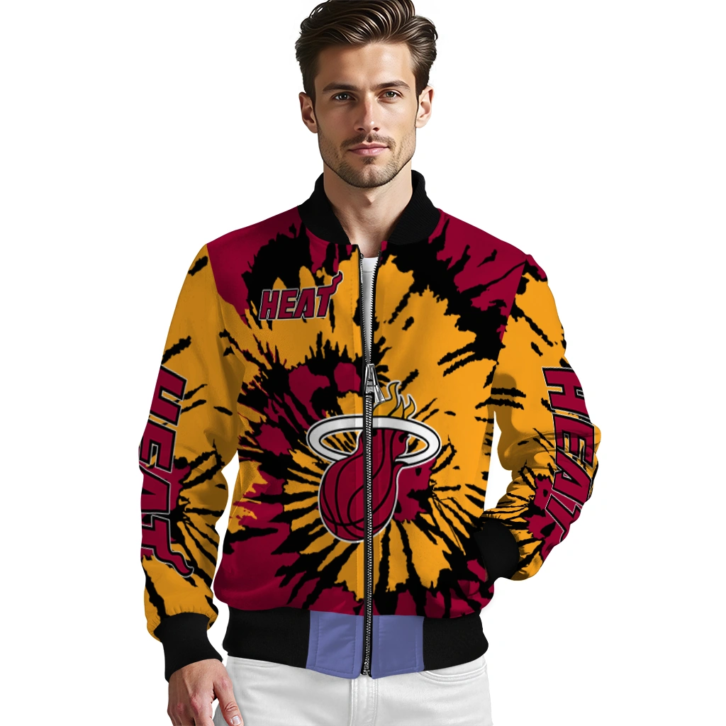 custom miami heat burst splatter red bomber jacket high quality custom miami heat burst splatter red bomber jacket high quality