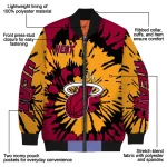 custom miami heat burst splatter red bomber jacket best selling