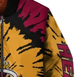custom miami heat burst splatter red bomber jacket best selling