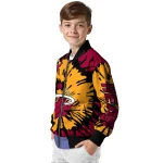 custom miami heat burst splatter red bomber jacket best selling