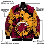 custom miami heat burst splatter red varsity jacket best selling