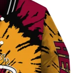custom miami heat burst splatter red varsity jacket best selling