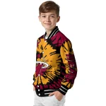 custom miami heat burst splatter red varsity jacket best selling