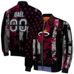 custom miami heat star stripes red black bomber jacket best selling