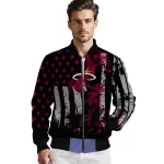 custom miami heat star stripes red black bomber jacket best selling