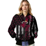 custom miami heat star stripes red black bomber jacket best selling