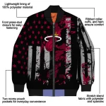 custom miami heat star stripes red black bomber jacket best selling