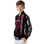 custom miami heat star stripes red black bomber jacket best selling