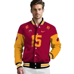 custom miami heat team patch red varsity jacket best selling
