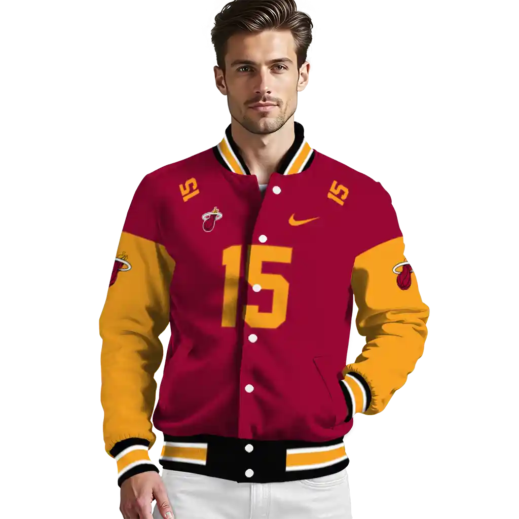 custom miami heat team patch red varsity jacket high quality custom miami heat team patch red varsity jacket high quality