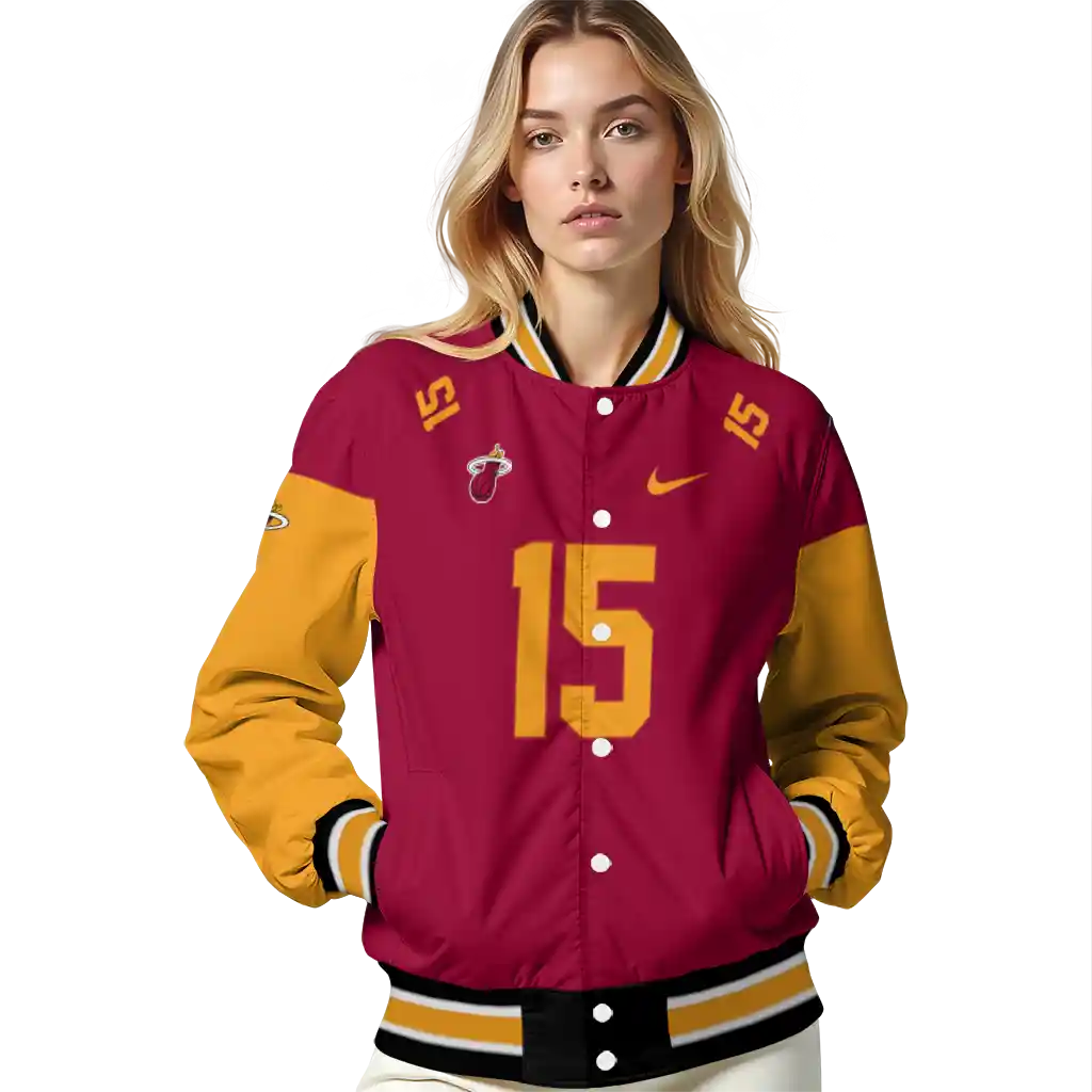 custom miami heat team patch red varsity jacket latest model custom miami heat team patch red varsity jacket latest model