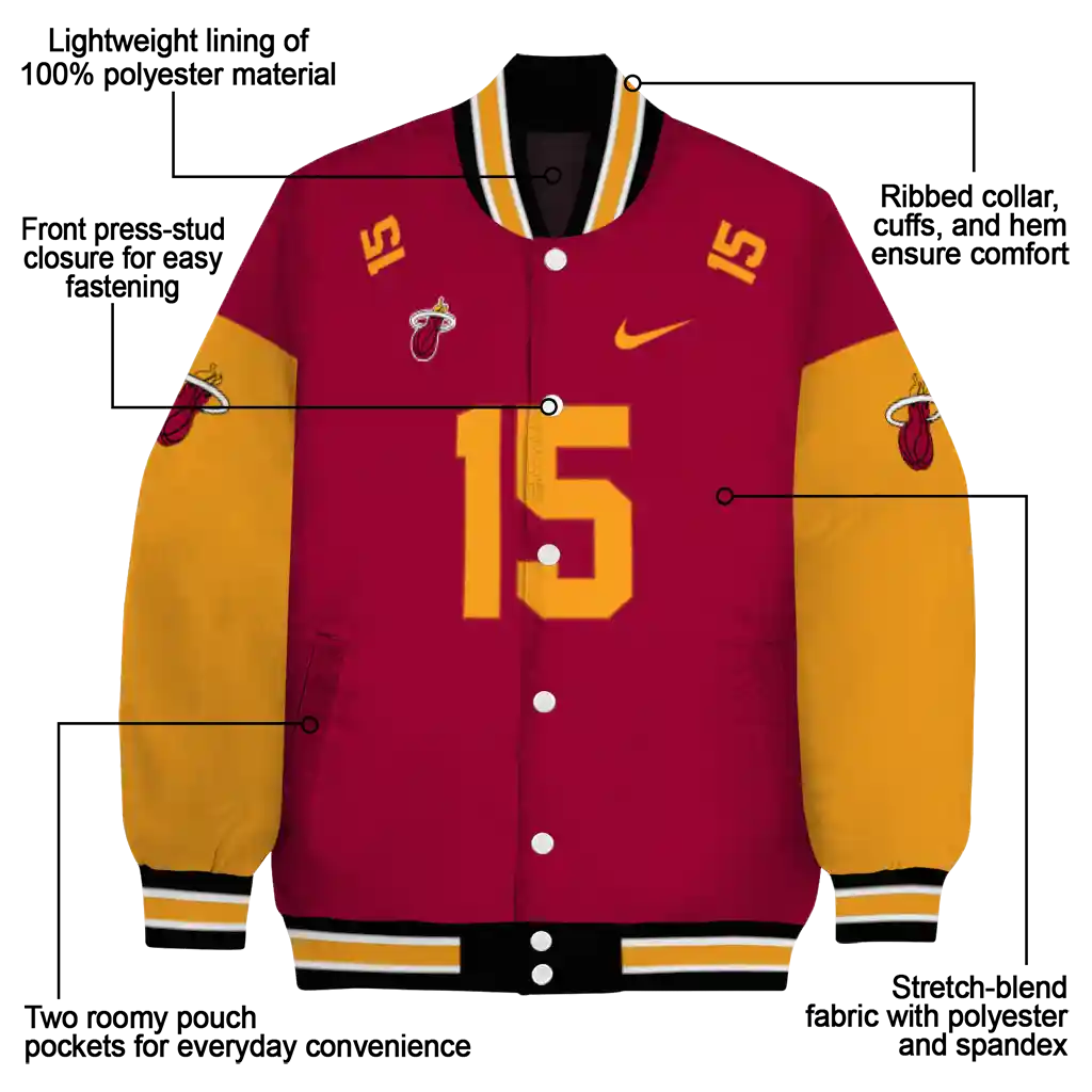 custom miami heat team patch red varsity jacket new arrival custom miami heat team patch red varsity jacket new arrival