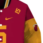 custom miami heat team patch red varsity jacket best selling