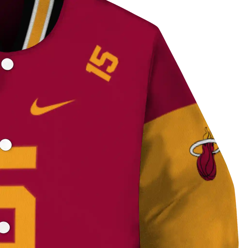 custom miami heat team patch red varsity jacket premium grade custom miami heat team patch red varsity jacket premium grade