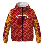 custom miami heat trellis mesh red windbreaker jacket best selling